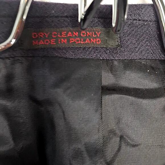 College Hall Wool Suit Jacket Blazer Mens 40L Vintage Dress Coat Navy Poland - Picture 7 of 7